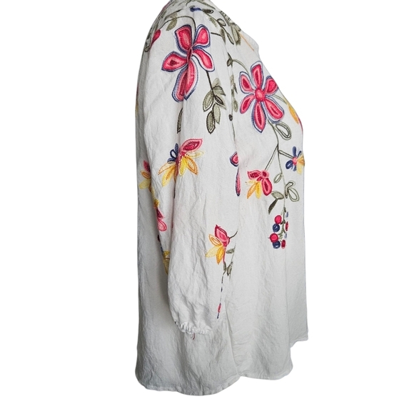 Kindred Womens Embroidered Blouse Size Large Boho Cottagecore - Picture 2 of 9